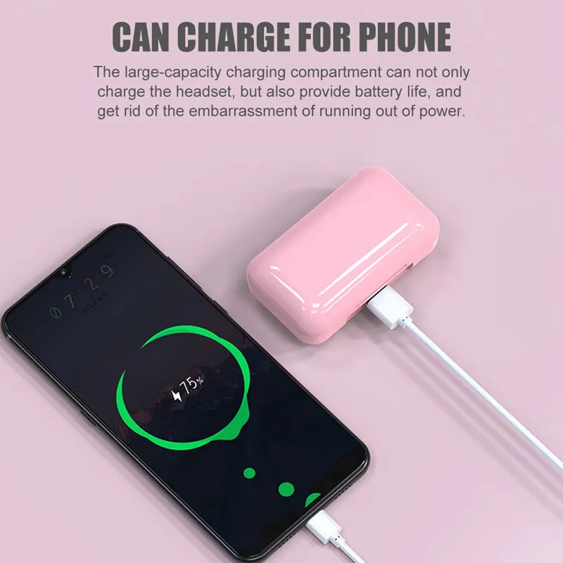 Trending Products 2024 New Arrivals 2 in 1 2000mah Battery LED Powerbank 5.0 Earphone Wireless Earbuds TWS F9 Tidesmit