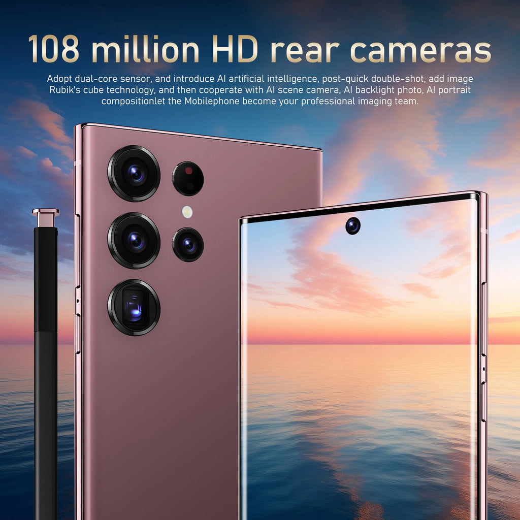 Hot Selling Unlocked 7.3-Inch for Gal Axy S24 Ultra 4G Smartphone 512G Android Phone with 108MP Rear Camera CDMA and LTE Cellula Tidesmit