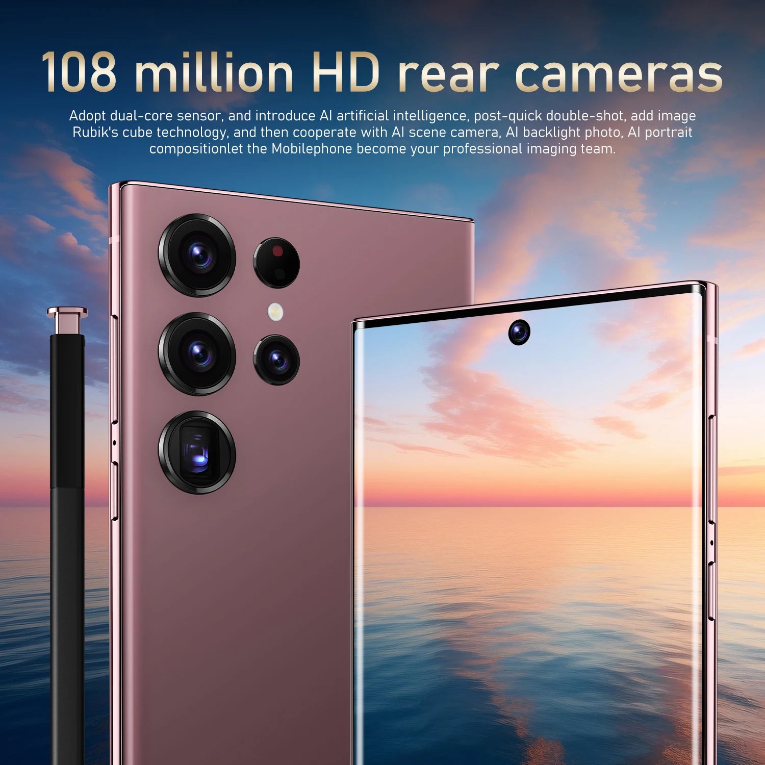 Hot Selling Unlocked 7.3-Inch for Gal Axy S24 Ultra 4G Smartphone 512G Android Phone with 108MP Rear Camera CDMA and LTE Cellula Tidesmit