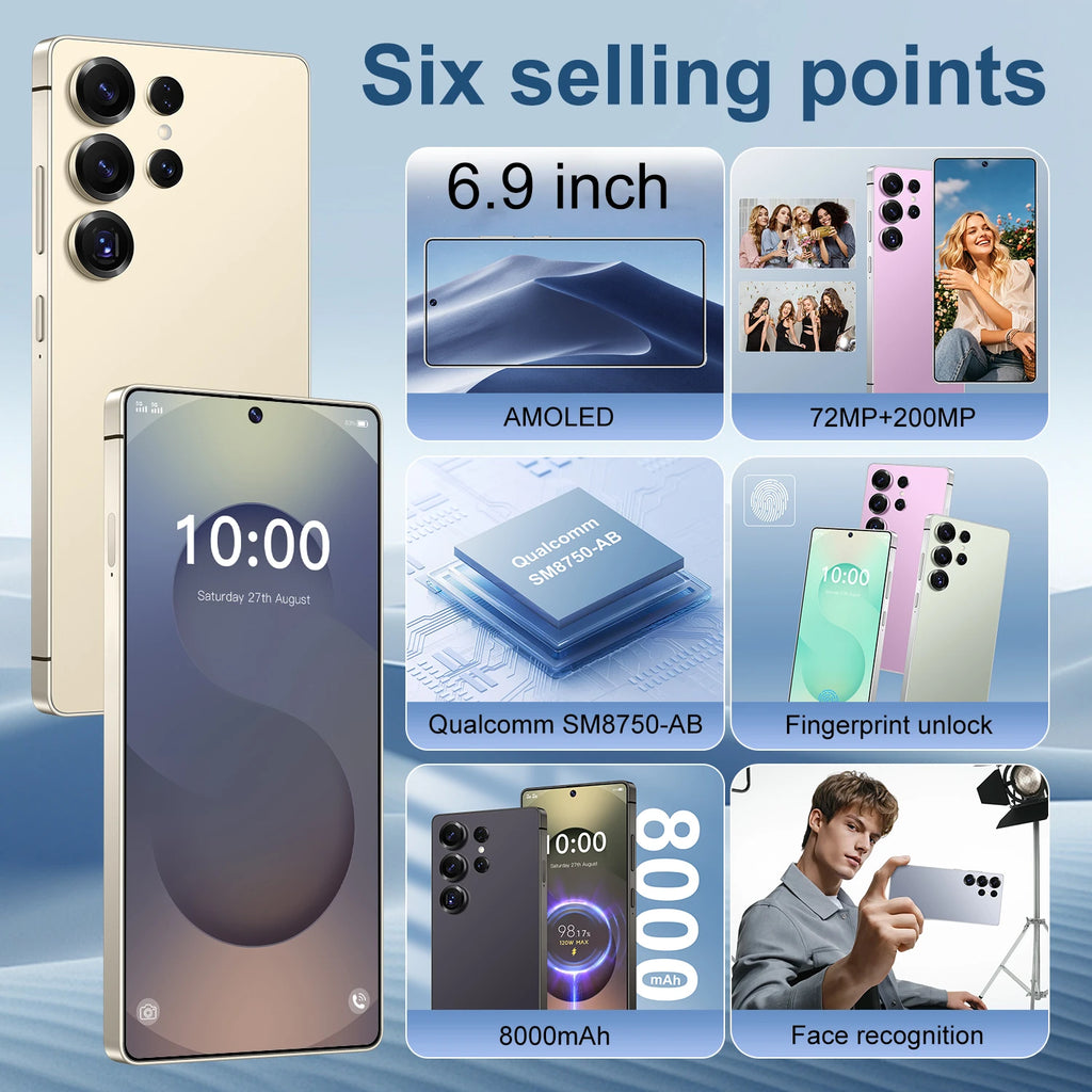 S25 Ultra 5G Smartphone 1TB 16GB RAM 6.9 Inch AMOLED Display Tidesmit