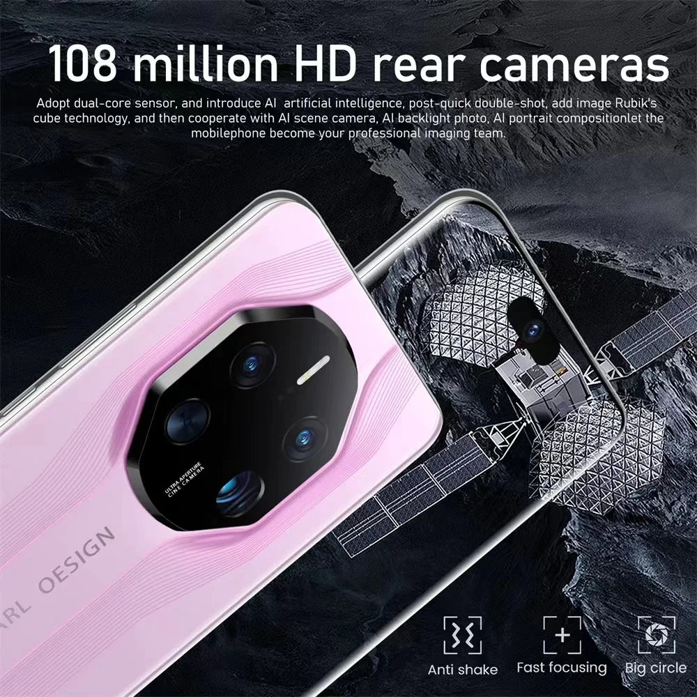 2022 Hot Selling Mate 40 Pro+ Mate 50 12GB+512GB 7.3 Inch Full Display Deca Core CPU Android 10.0 Mobile Cell Smart Phone 3G 4G Tidesmit