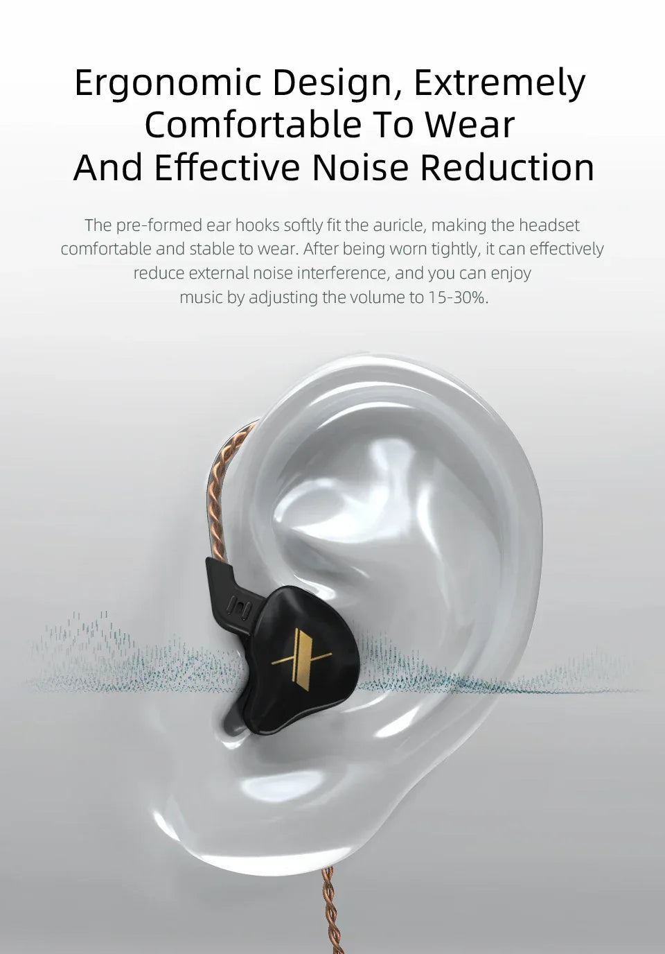 HiFi Wired In-Ear Monitor with Microphone by Tidesmit - EDX Series Tidesmit