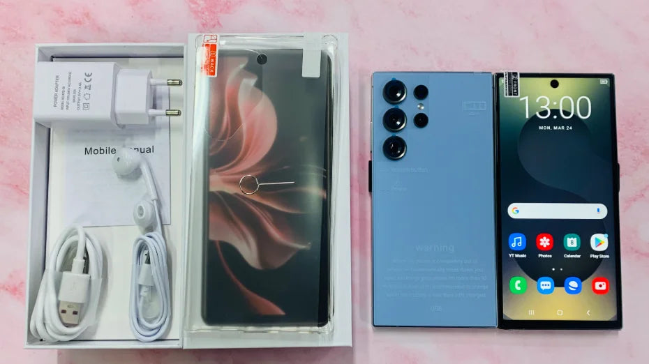 S25 Ultra 5G smartphone with 22GB RAM and 2TB storage featuring HD screen and dual SIM in sleek design