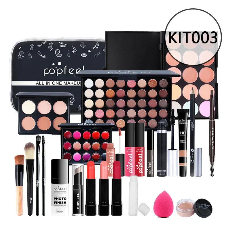 20 Styles Makeup Set Eyeshadow Lipstick Eyebrow Pencil Lip Gloss Makeup Brush Powder Nail Polish With Makeup Bag Cosmetics Kit ALIBABA KIT003 Tidesmit