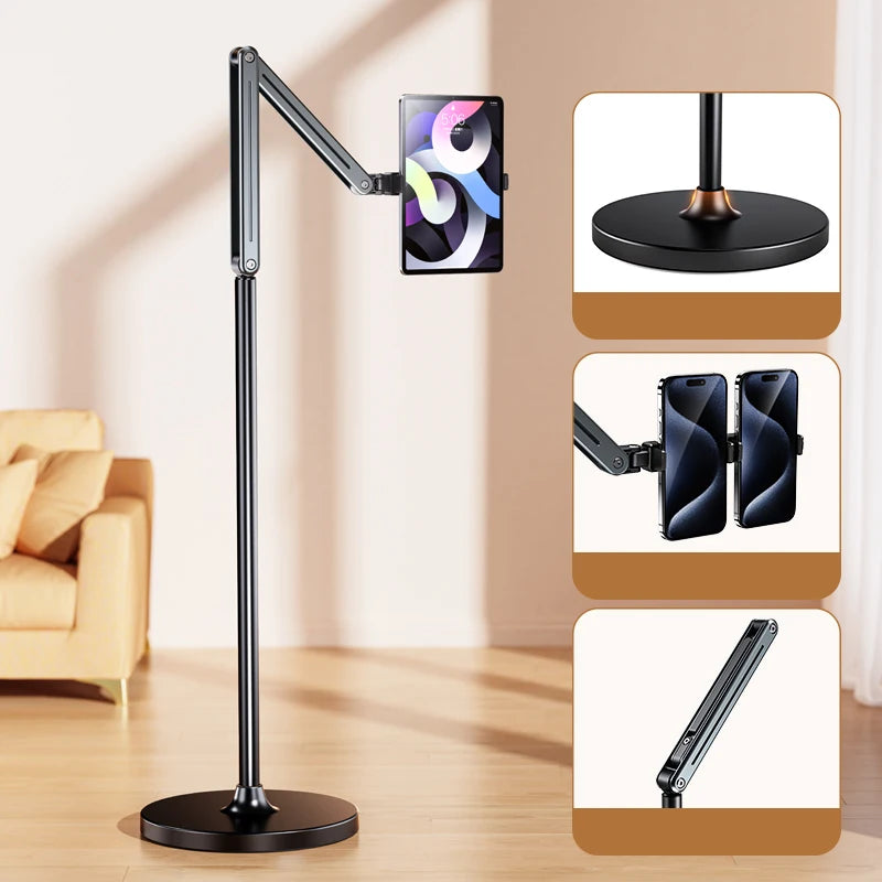 Mechanical Bed Phone 360-degree Adjustable Universal Compatible With Height Adjustable Phone Metal Holder Tablet Floor Stand Tidesmit