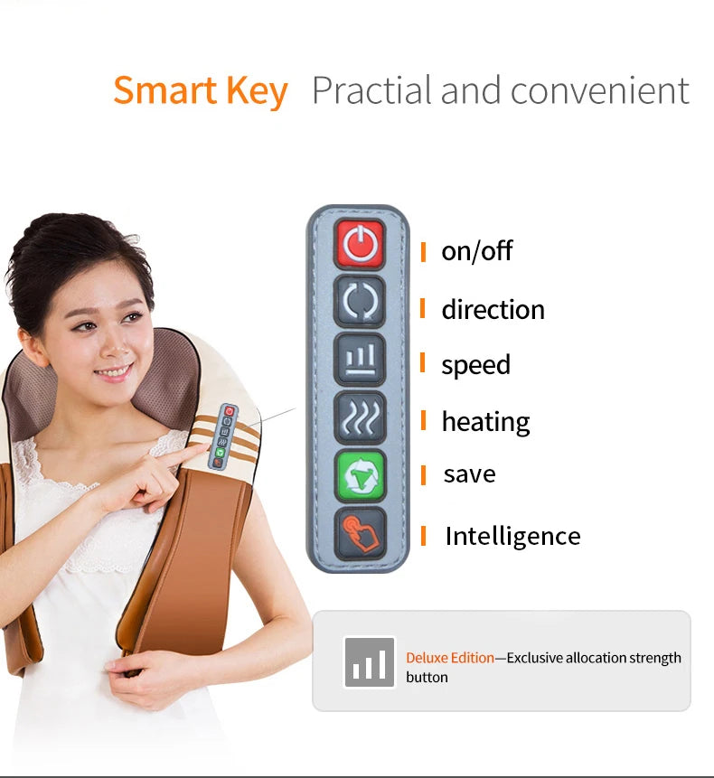 Neck and Shoulder Massager with 16 Heating Nodes - Tidesmit EU Relaxation Treatment Tidesmit