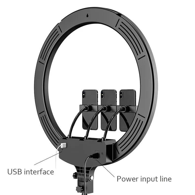 Hot Selling RL-18C 18 Inch LED Ring Light Photographic Lighting for Makeup & Camera Phone with Stand & Hot Shoe Tidesmit