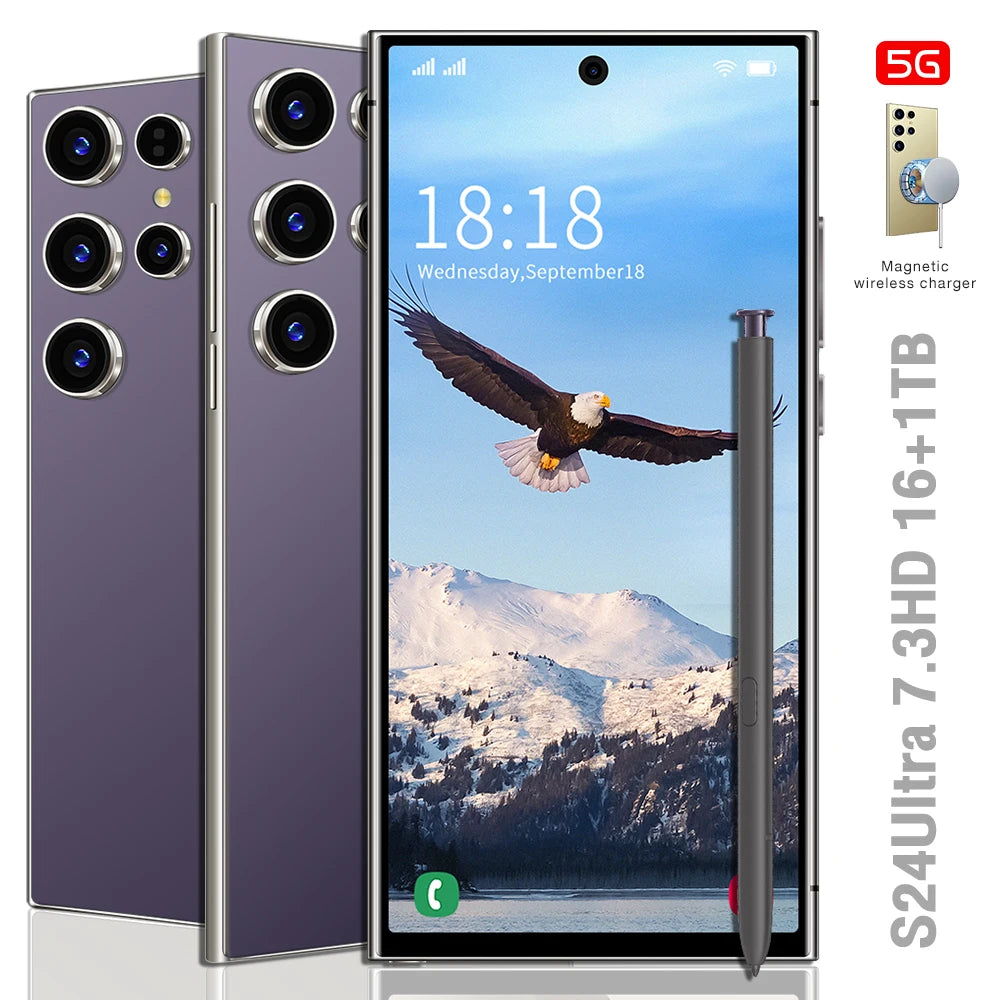 2024 New Ultra-high Speed S24 Ultra 16GB+1TB 5G Smart Phone 7.2-inch 3-7MP Snapdragon 8+2 Android 14 Game Phone Tidesmit