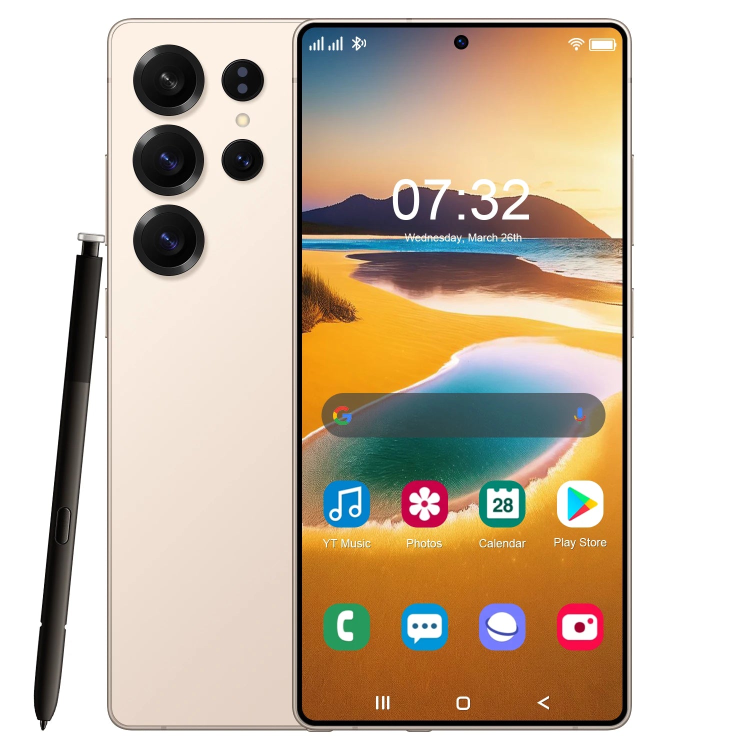 Tidesmit 5G Smartphone with 7.3 Inch OLED Display, 16GB RAM, 1TB Storage Gold 16g Tidesmit