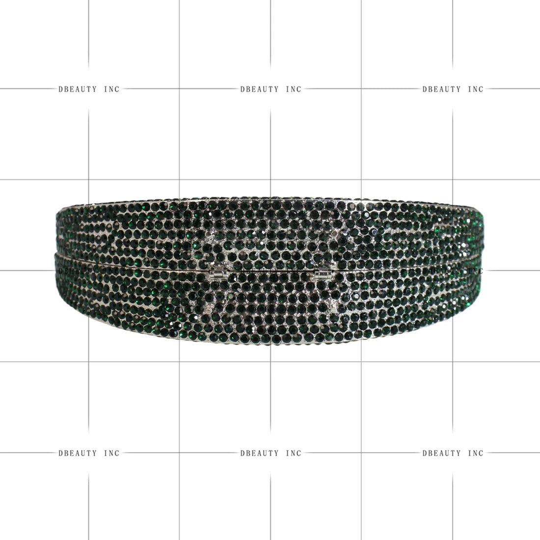 Green moon-shaped rhinestone evening clutch, luxury designer shoulder handbag for weddings and formal events.