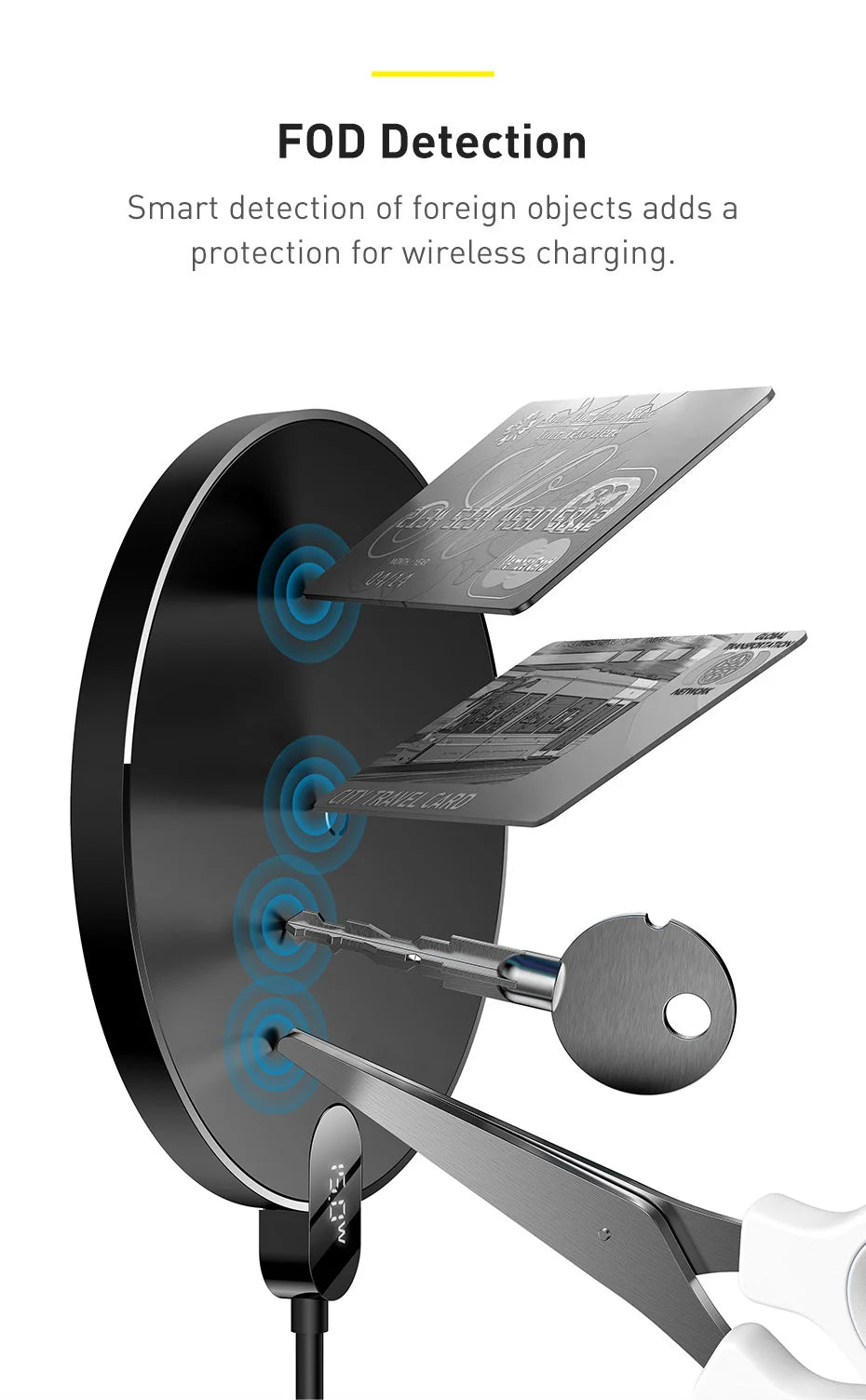 15W Fast Wireless Charger Pad with LED Display - Qi Certified Black Tidesmit
