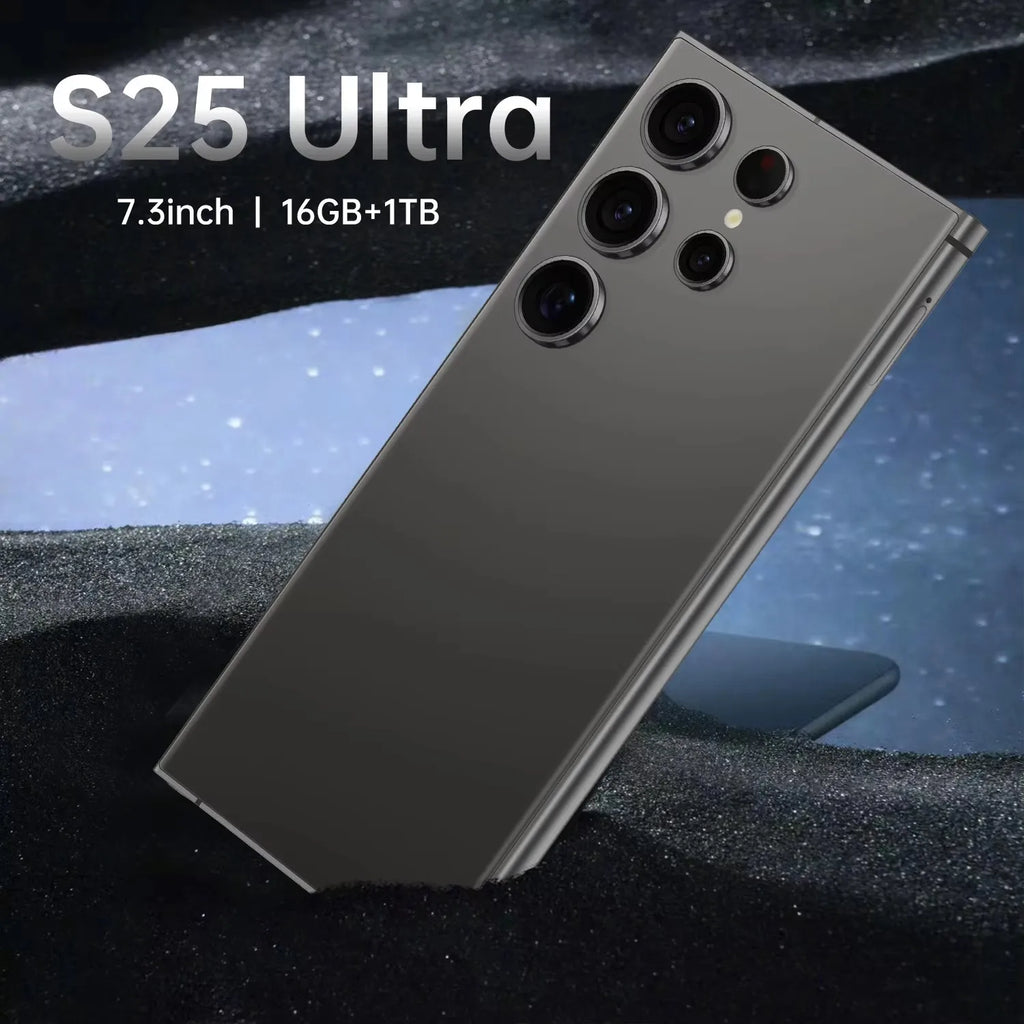 Smasun S25 Ultra 5G Smartphone 7.3-inch HD Smart Phone Deca Core Newest Android Mobile Phone OLED 5g Smartphone Global Edition Black 16g Tidesmit