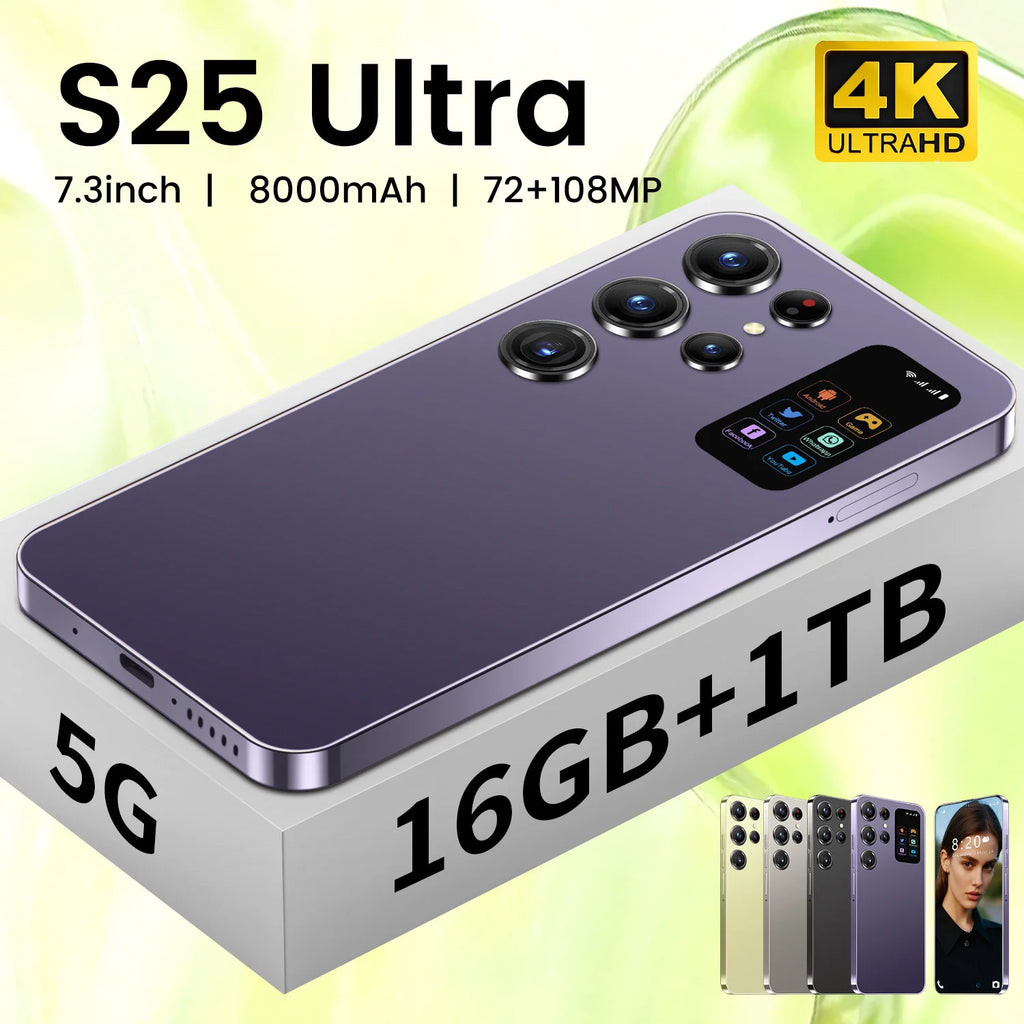 5G Smartphone 7.3 Inch 1TB Storage 16GB RAM Dual SIM Gray Tidesmit