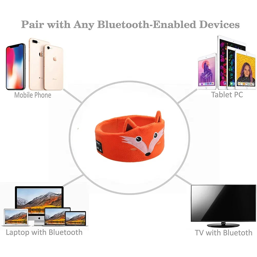 Wireless Headphone Kids Headband with Different Animal Designs, ultra Thin Speakers for Kids Fun at Home or Travel Tidesmit