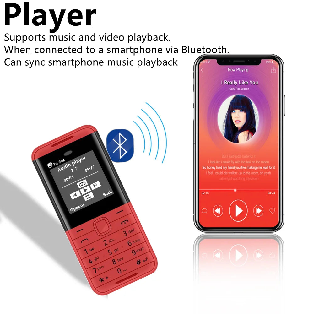 SERVO BM5310 Mini 3 SIM Standby Feature Mobile Phone Speed Dial Magic Voice Blacklist MP4 Player FM Radio Small Backup Cellphone