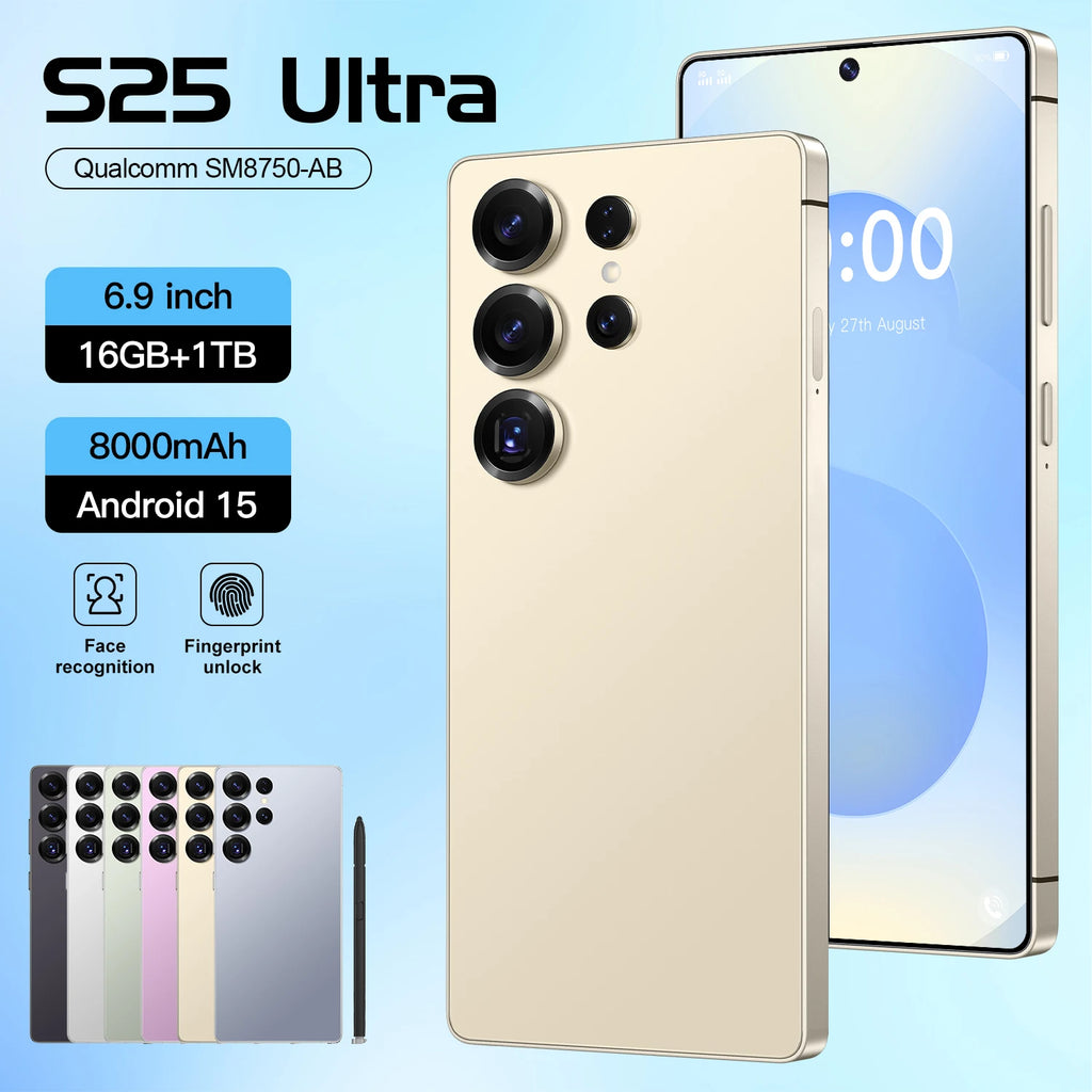 S25 Ultra 5G Smartphone 16GB RAM 1TB Storage AMOLED Display Tidesmit