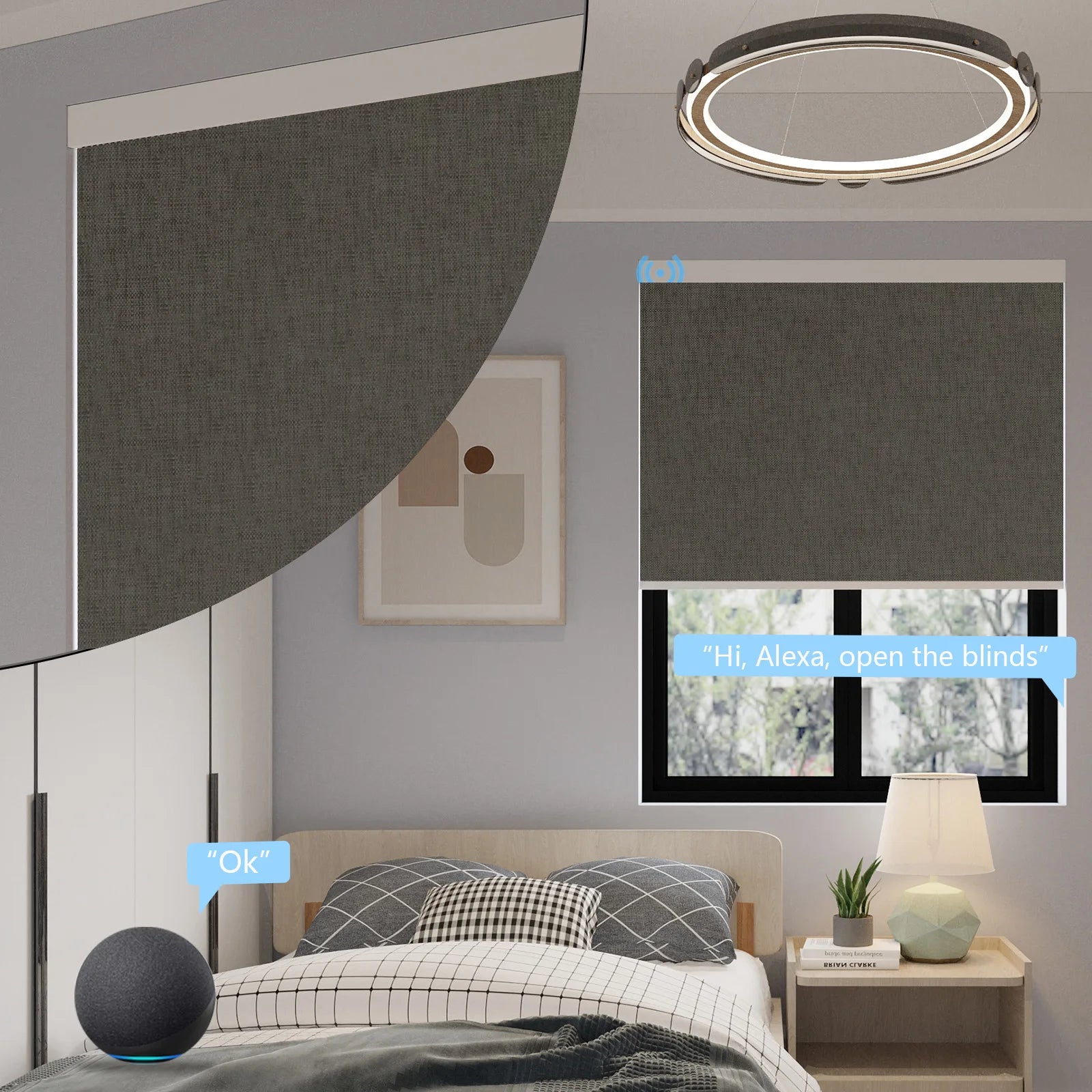 Wifi Tuya Smart Best Quality Motorized Zebra Blinds Blackout Indoor Horizontal Automatic Battery Powered zebra Blinds Tidesmit