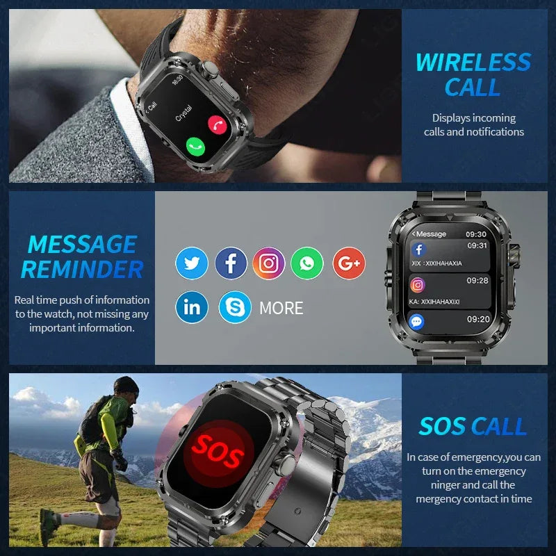 LIGE BWZ85Max GPS Track Record Men Watch NFC Fitness Tracker Ai Voice Monitor Smart Watch for Men Answer Call Gesture Control - Tidesmit
