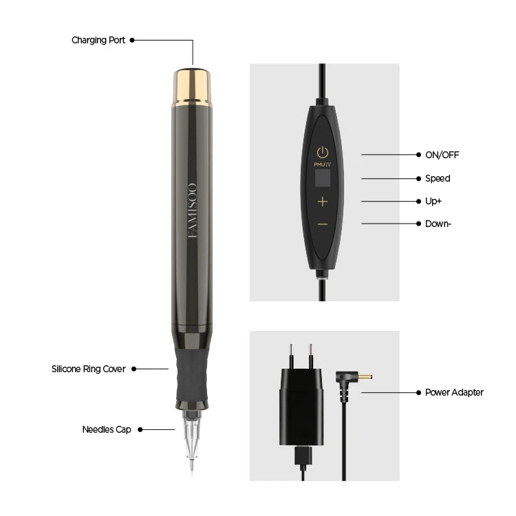 Professional PMU Machine Rotary Pen for Permanent Makeup - Black Permanent Makeup Machines Tidesmit
