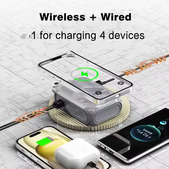 Power bank charger-10000mAh Magnetic Wireless Power Bank Portable 10000mAh Fast Charging Type-C Cable External Battery for iPhone Samsung Xiaomi Tidesmit