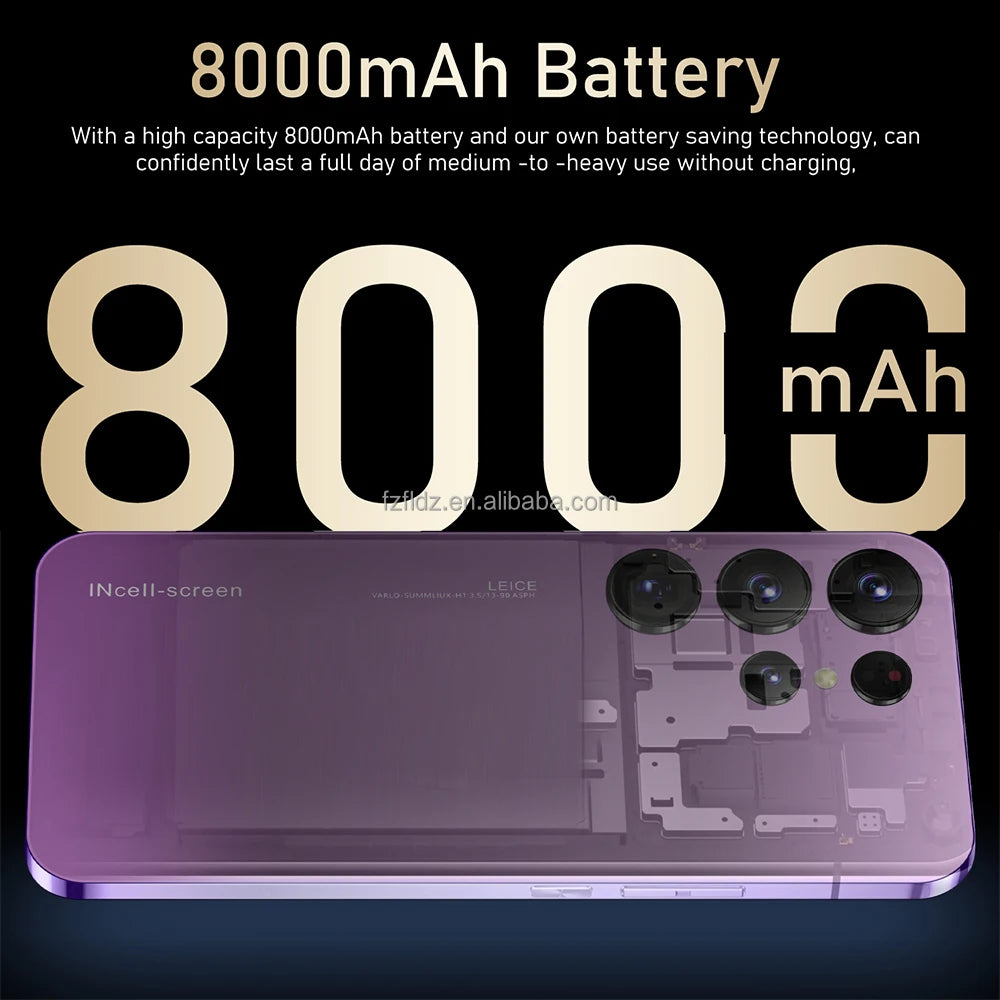 Tidesmit S24 Ultra 5G smartphone with 7.3-inch HD screen 16GB RAM 1TB storage unlocked Android 13 mobile device