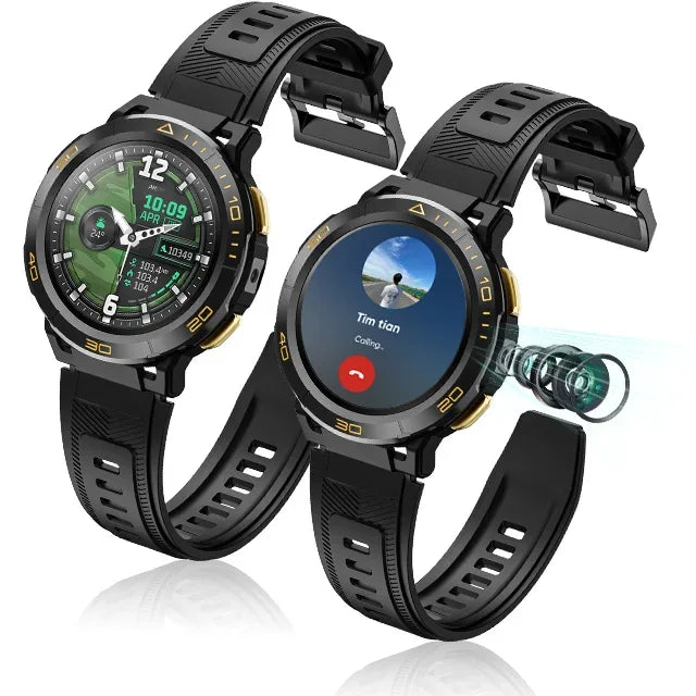 4G Smartwatch with Camera 1ATM Waterproof GPS Tracker 1.43" AMOLED Screen 800mAh Battery Fitness Health Monitor Watches - Tidesmit
