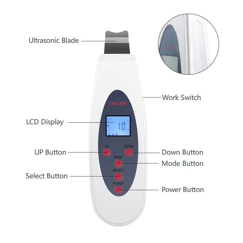Ultrasonic Skin Scrubber - Professional Deep Pore Cleansing & Lifting Tool Scrubs Treatments Tidesmit
