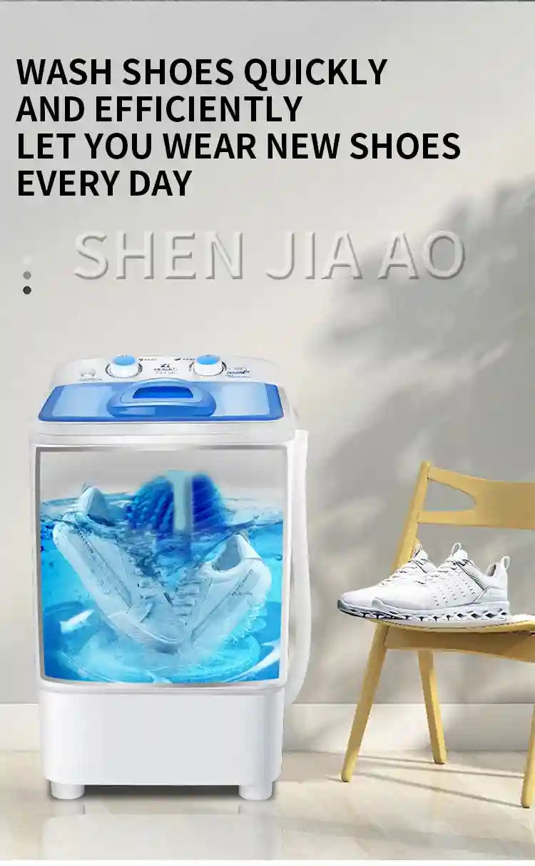 Tidesmit portable electric shoe washing machine showing compact 10-minute cleaning cycle for dormitory use