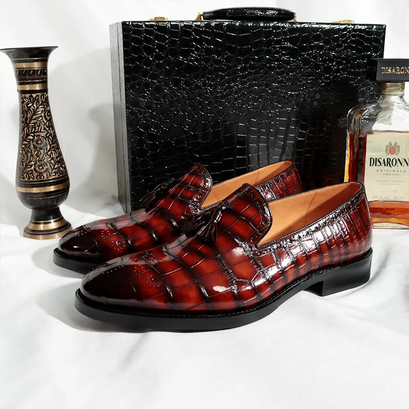 Goodyear Welt Crocodile Leather Loafers Men Party Shoes Male Luxury Alligator Dress Shoes for Men Business Shoes Men