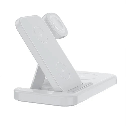 Shenzhen Factory's 3-in-1 15W/5W/3W Foldable Wireless Charger Holder for Smartphones Smart Watches Direct Multifunctional Device Tidesmit