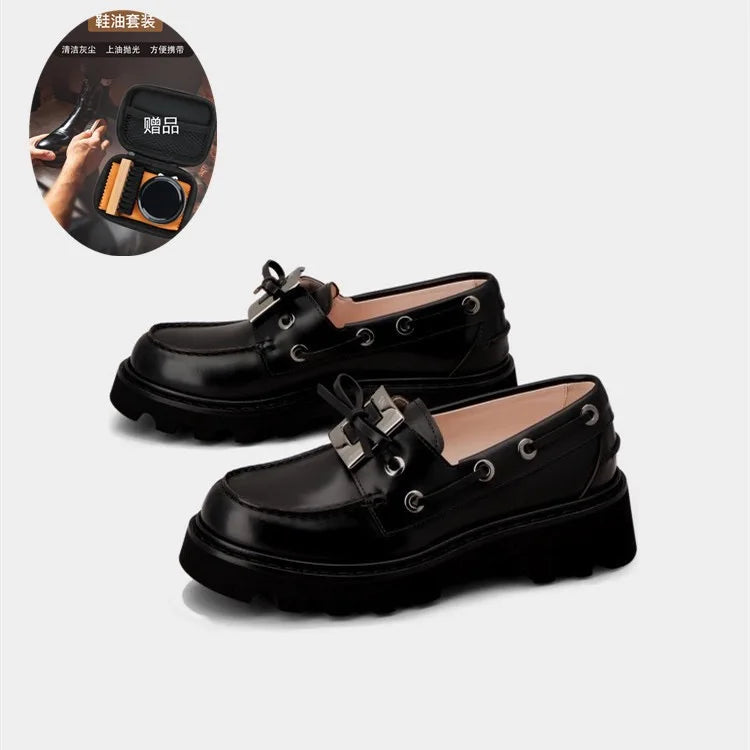 High-quality Brand Identical Loafers Women's Small Leather Shoes Single Shoes