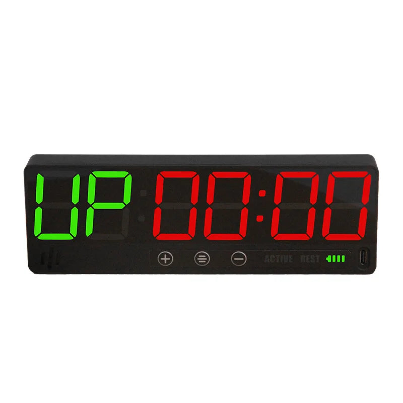 CHEETIE CP50A Small Size Rechargeable Workout Clock Count Down/Up Gym Timer Clock for Home Gym Battery Green red Tidesmit