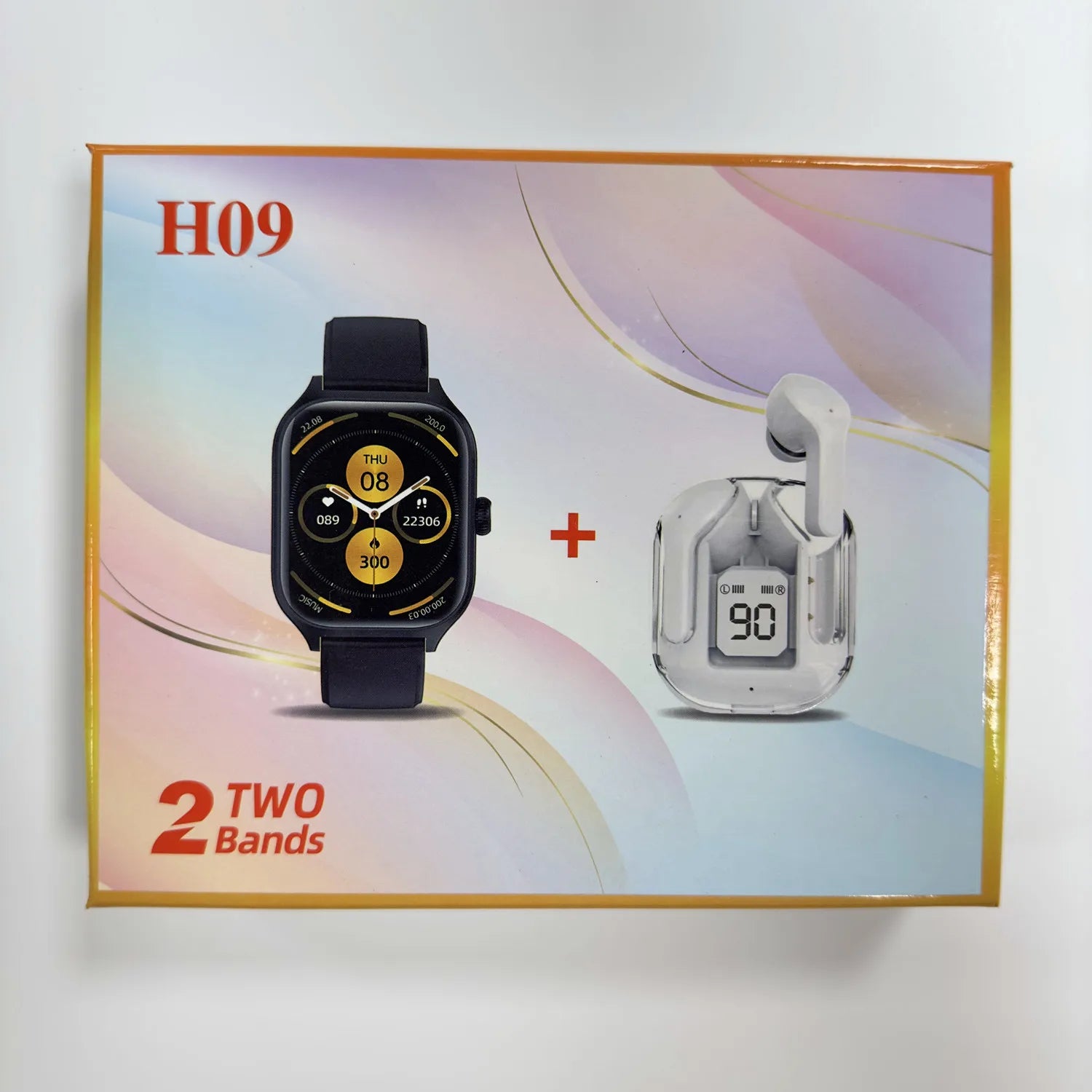 GAOKE 2024 Newest Arrival Earbuds 2in1 Smart Watch H09 Smartwatch with Earphone TWS Wireless Earbuds 2in1 Sport Watches for Men Tidesmit