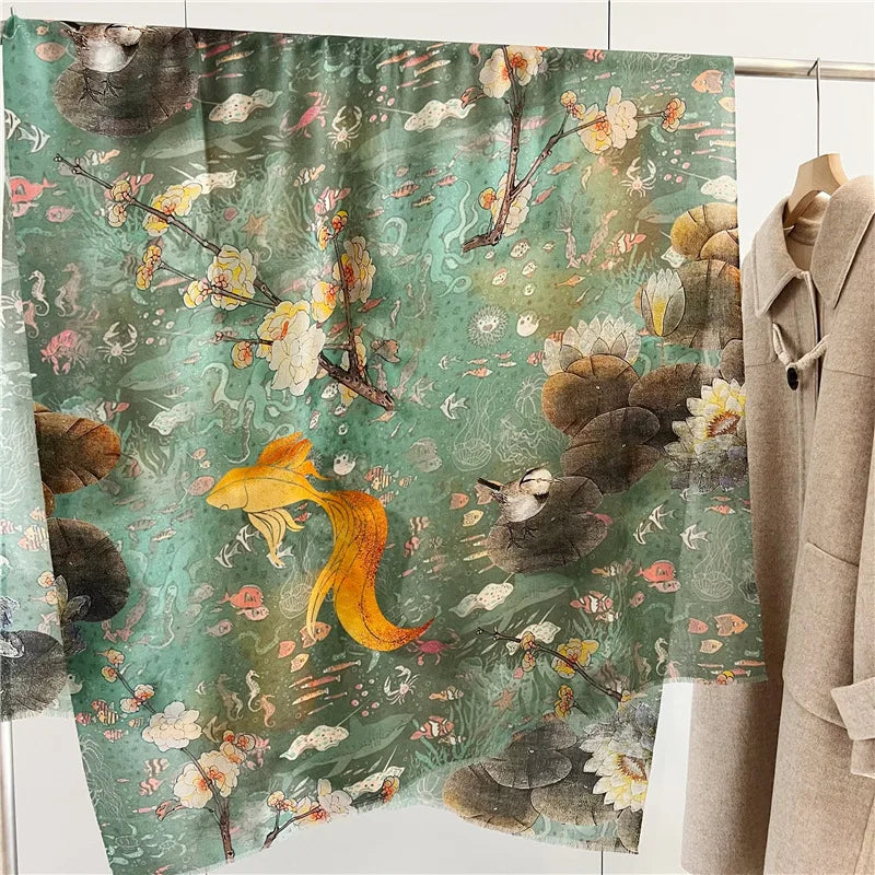New Designer Warm Soft Pashmina Neck Scarves Shawl Blanket Water Soluble Lambs Luxury Wool Scarf