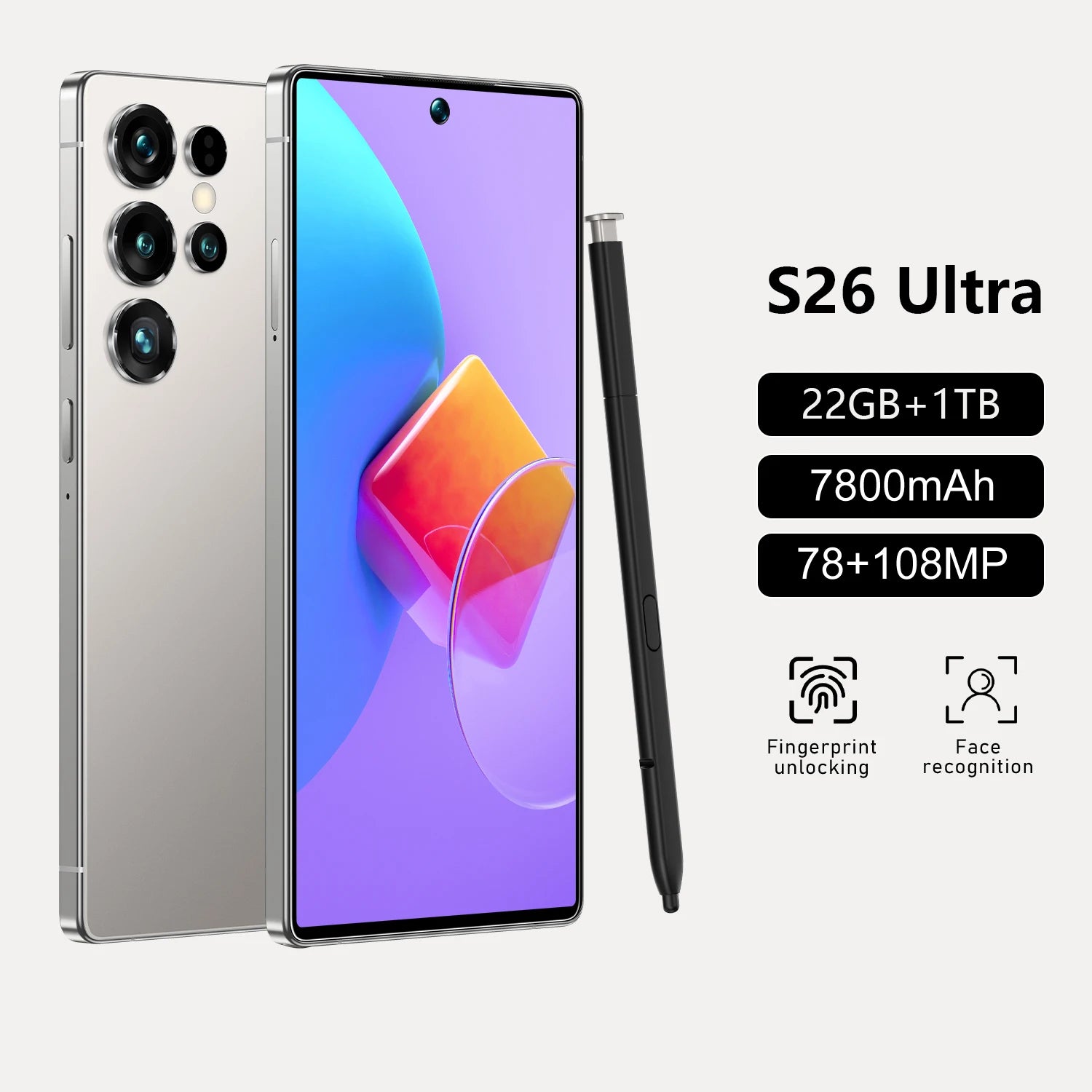 Tidesmit 5G Smartphone, 7.3 Inch AMOLED, 22GB RAM, 1TB Storage Tidesmit
