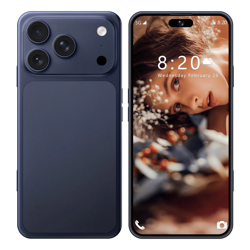 Tidesmit 2025 Model 17 Pro smartphone showing 6.9-inch 120Hz AMOLED display and sleek metallic finish.