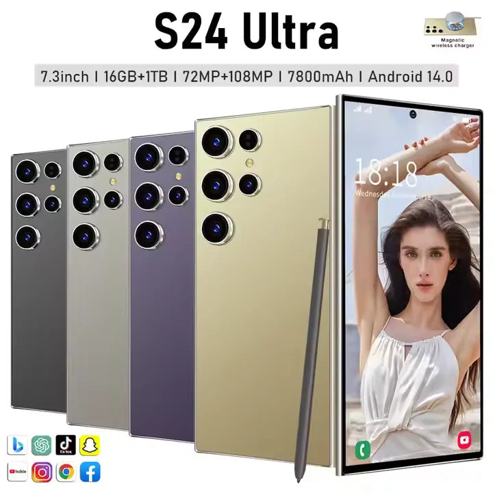 Cheap 5G Smartphone S24 ULTRA Smart S24 ULTRA 16GB+1TB Mobile Phone Original Dropshipping Unlocked Telephone Samsun Tidesmit