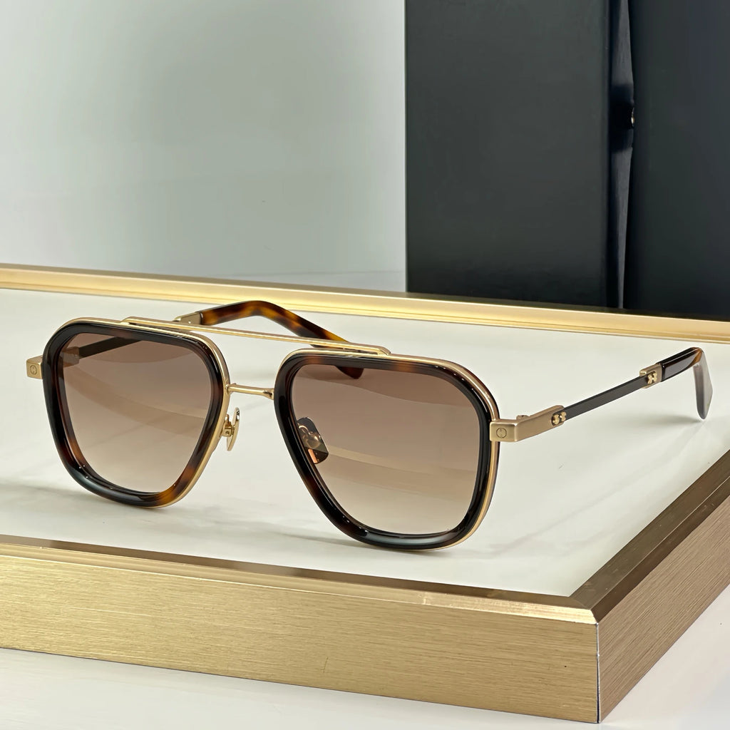 2026 New Design Luxury UV400 Pilot  Sunglasses Women's Square Glasses and Men's Titanium Metal Frame Durable and Stylish