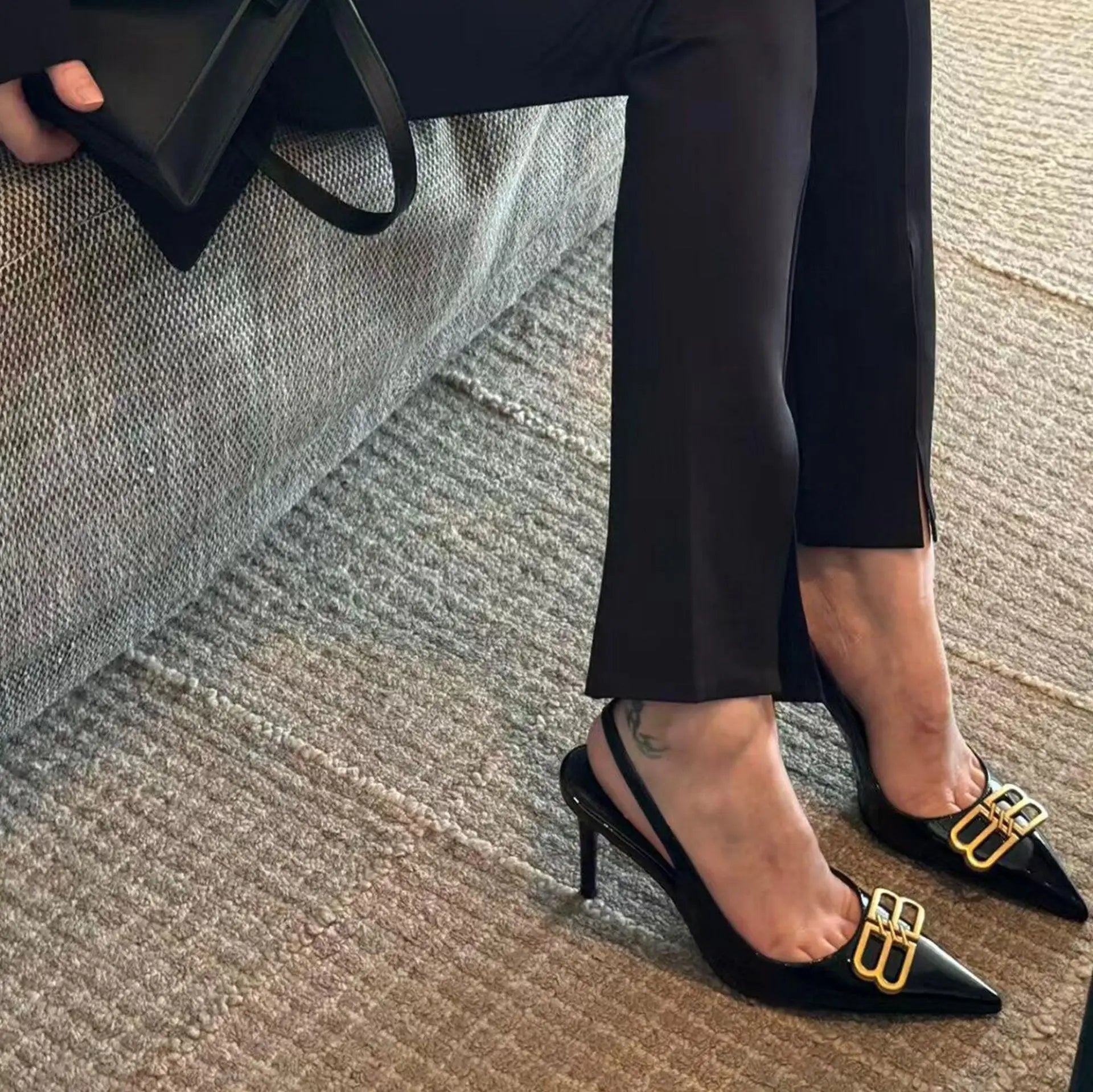 New Hot Selling High Quality Pointed Toe Shallow Mouth High-end Black High Heels