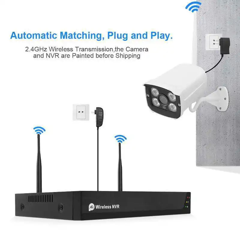 1080P Audio Night Vision Plug and Play Tuya 4Ch Wifi Camera Set Nvr Surveillance Cctv Kit Wireless Home Security Camera System Tidesmit