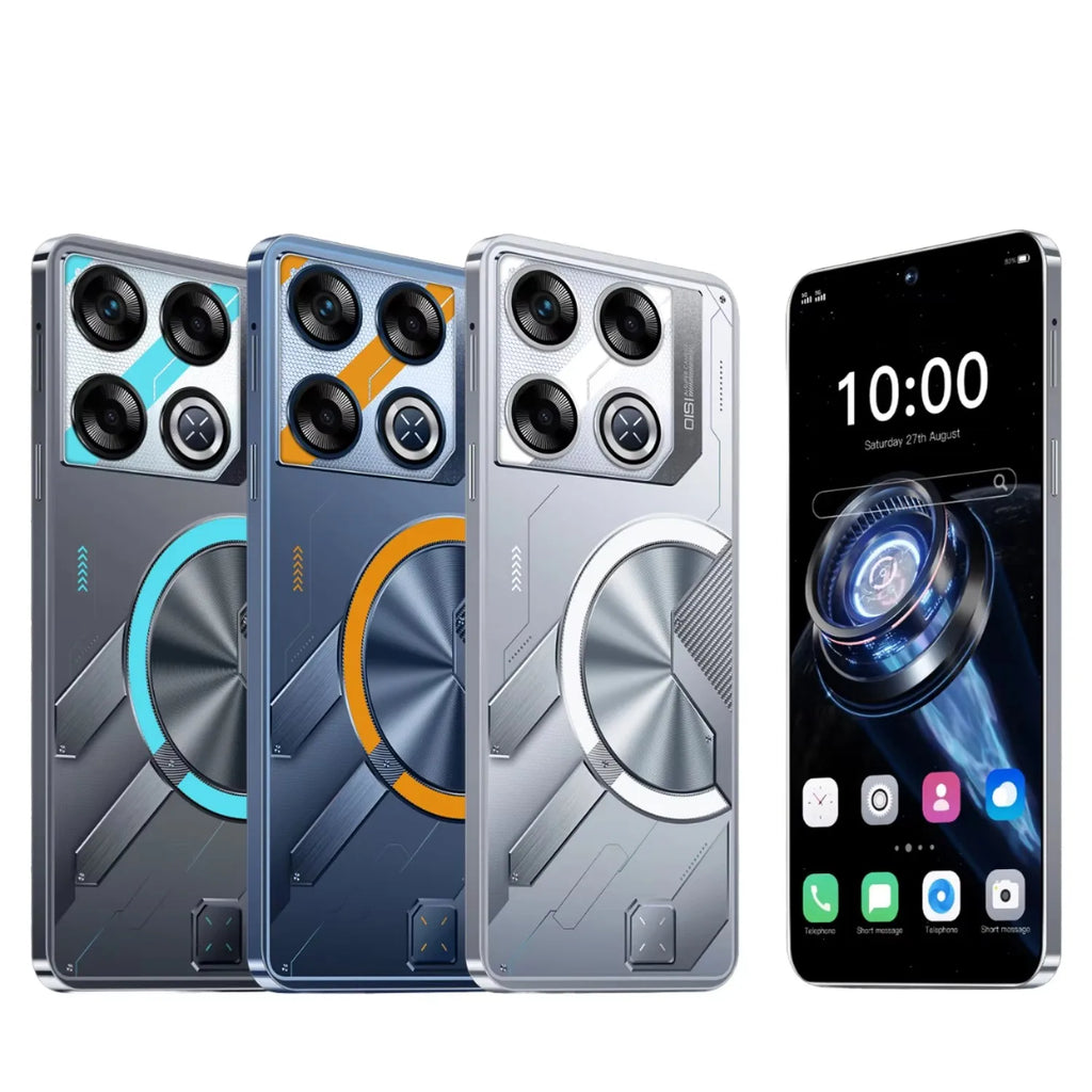 Tidesmit Gt20 Pro 5G smartphone with 7.3-inch screen, 16GB RAM, 1TB storage, and dual sim slim profile design.