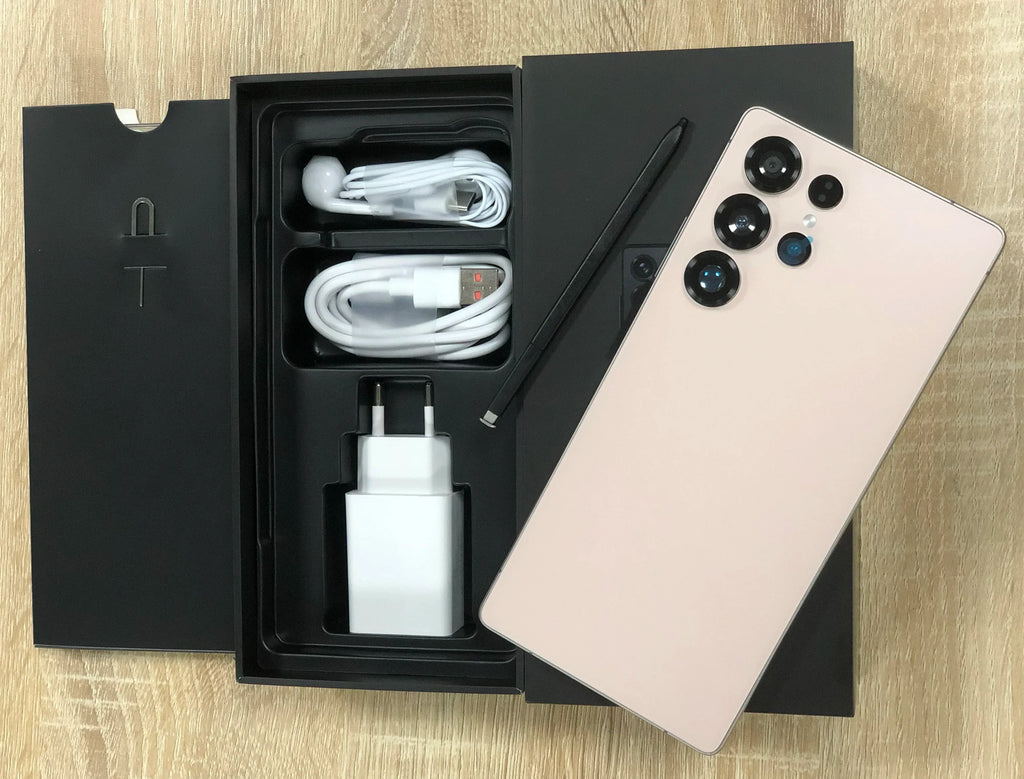 Real High Version S25Ultra Global Smart Phone with 22GB+1TB True Storage 7.3Inch HD Screen Long Standby and Big Battery Pink Gold 22g Tidesmit