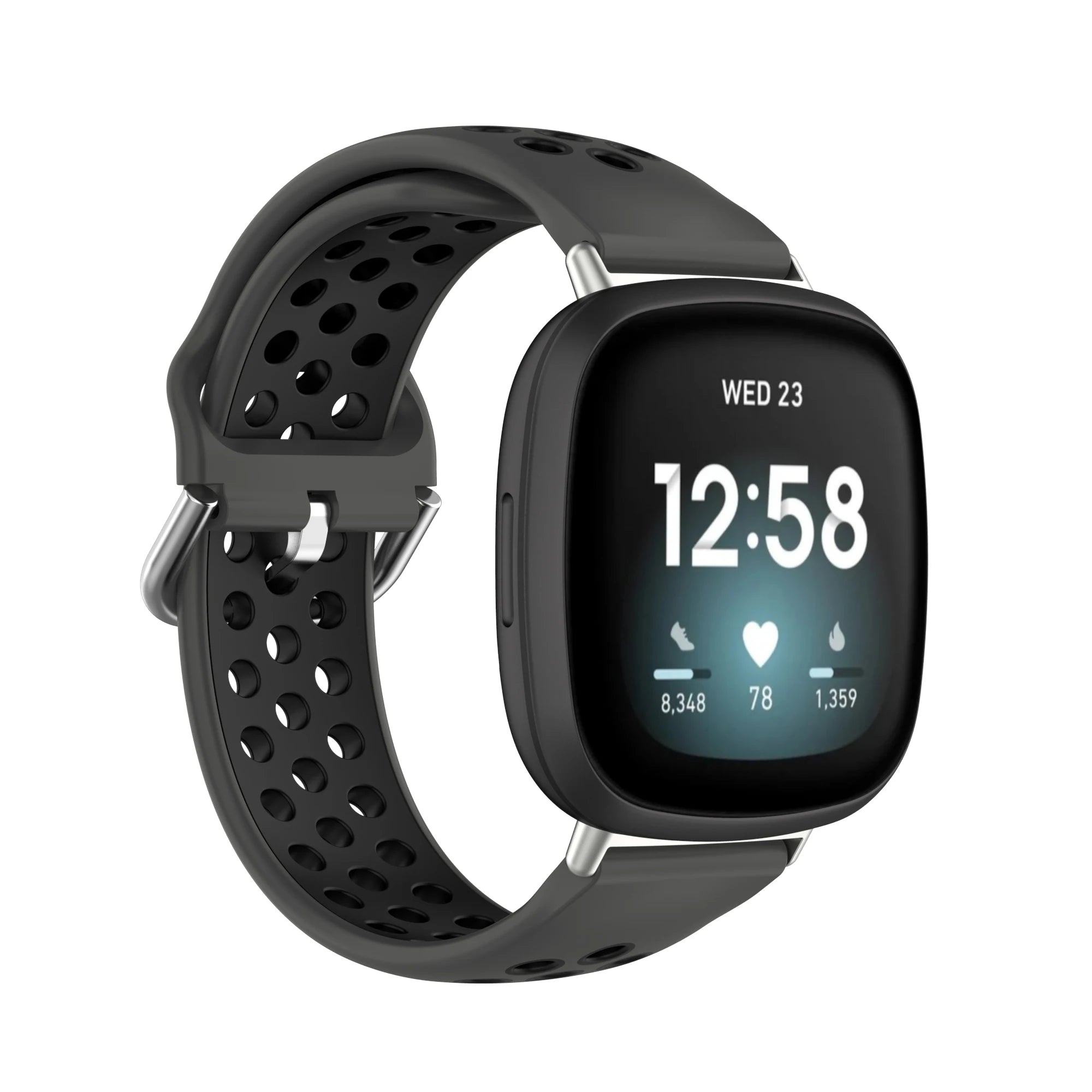 Colorful soft silicone sport wristband for Fitbit Versa 3, Versa 4, and Sense smartwatches by Tidesmit.