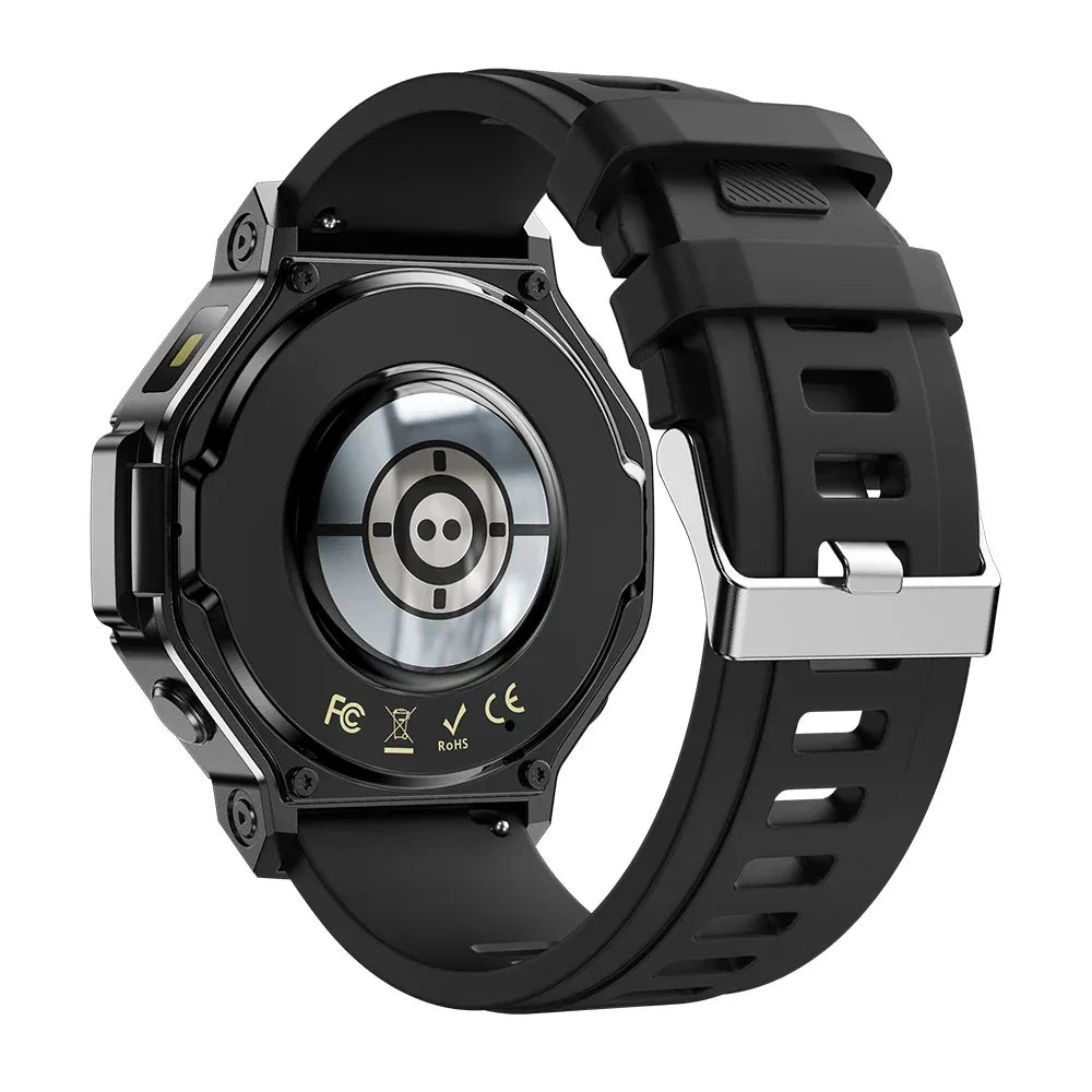 2024 TR3 MAX Men Outdoor Sports Smartwatch 1.53Inch Round BT Call Health Monitoring Smart Watch with Flashlight - Tidesmit