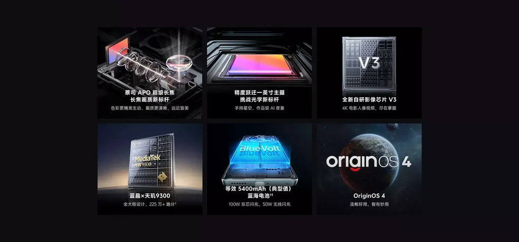 Vivi X100 Pro 5G Mobile Phone 16GB+1TB Memory 5G Battery 100W Charge 6.78 Inch Octa Core Beauty Camera CDMA LTE Tidesmit