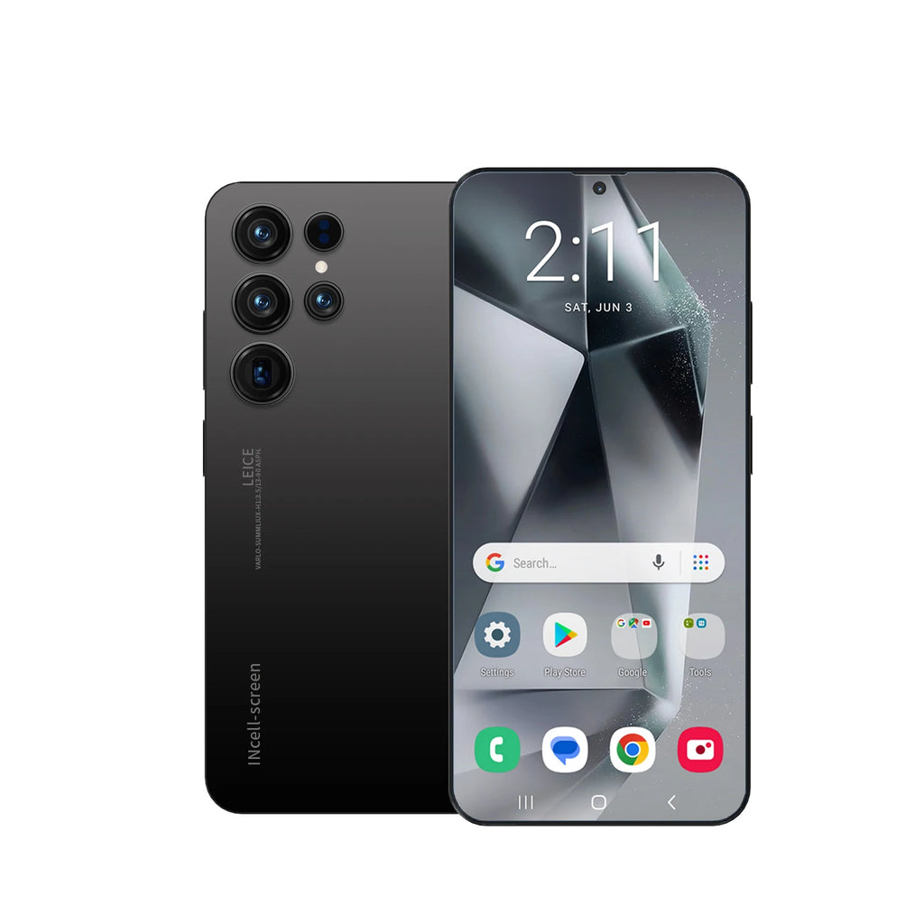 S26 Ultra Android 15 gaming smartphone with 16GB RAM, 1TB storage, 7.3 inch HD screen, and 108MP camera, 5G unlocked