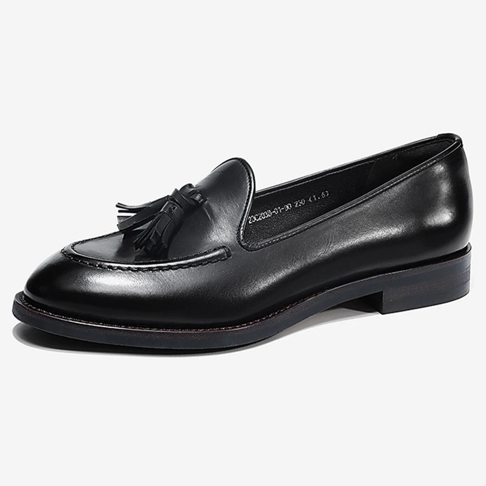 Classic Genuine Leather Women's Slip on Loafers High Quality Durable Sheepskin Cowhide Flats Shoes Daily Life