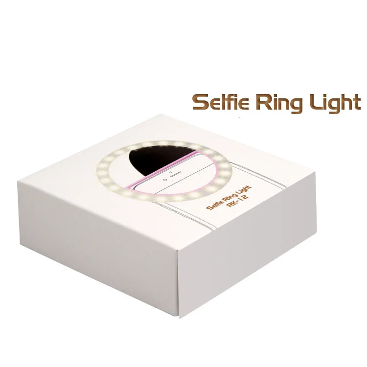 Clip on 36 Led 3 Dimmable Modes Rechargeable Mini LED Custom Camera Lights Selfie Light Phone Ring Light Selfie Tidesmit