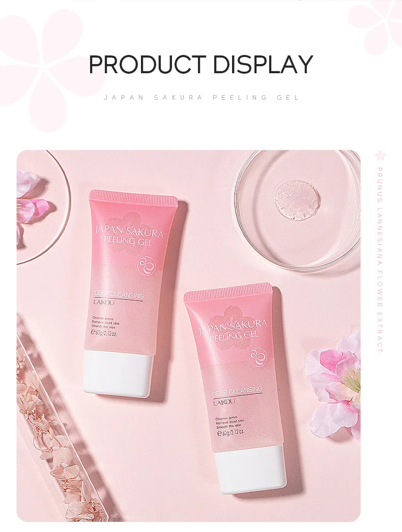 Sakura Exfoliating Face Scrub Gel - Deep Pore Cleanser for Smooth Skin Scrubs Treatments Tidesmit