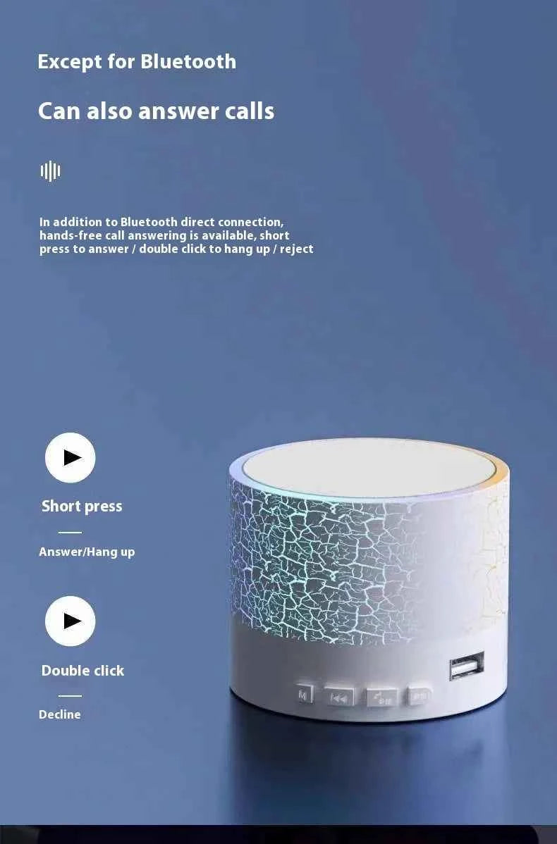 Upgrade Mini Portable Bluetooth Speaker RGB Light USB TF Card Reader Stereo MP3 Speaker for Home Atmosphere Desktop My Store